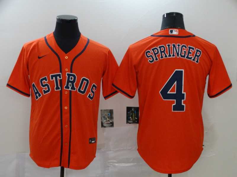 Astros 4 George Springer Orange 2020 Nike Cool Base Jersey,We sell and wholesale Astros 4 George Springer Orange 2020 Nike Cool Base Jersey on line form chian!